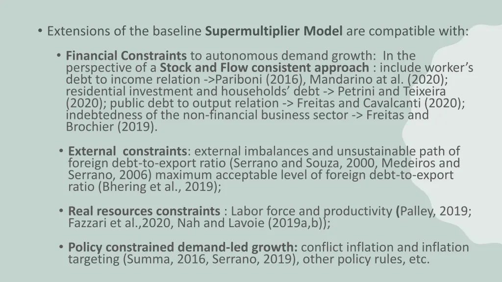 financial constraints to autonomous demand growth