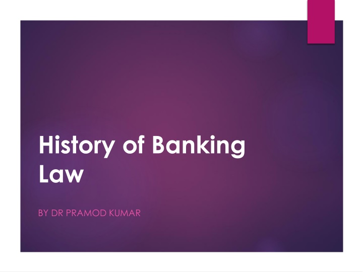 history of banking law