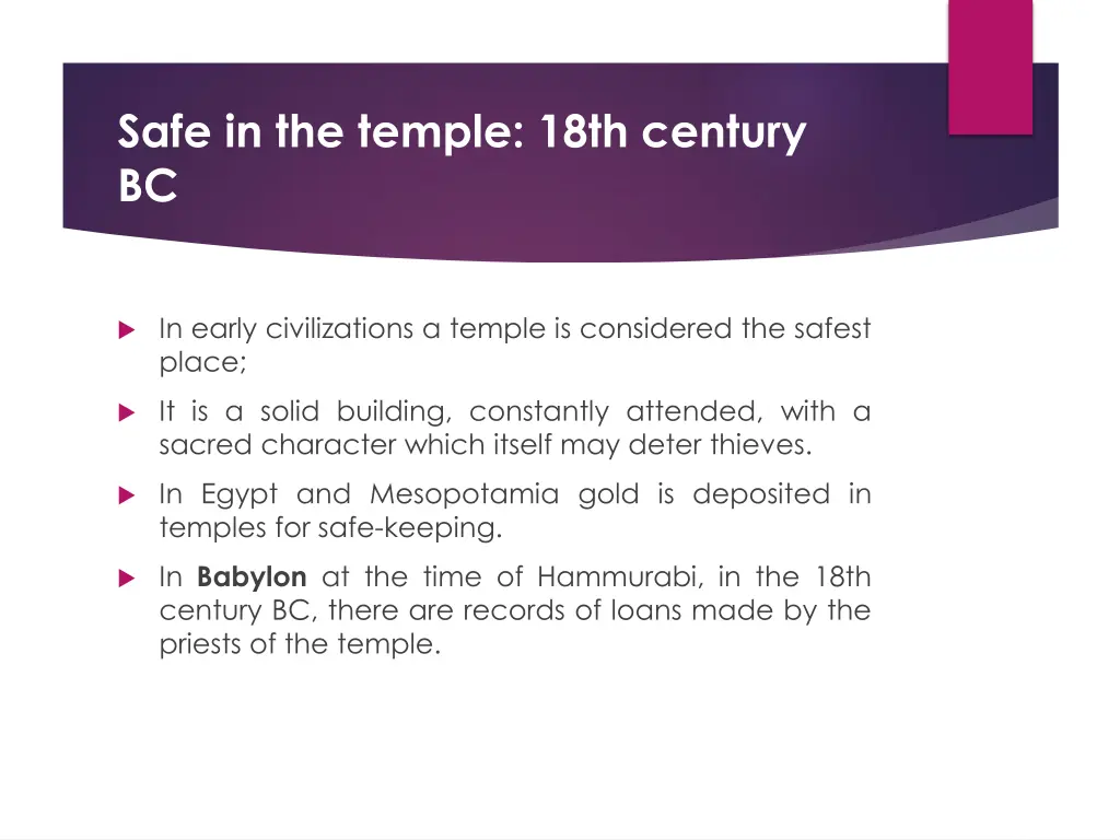 safe in the temple 18th century bc