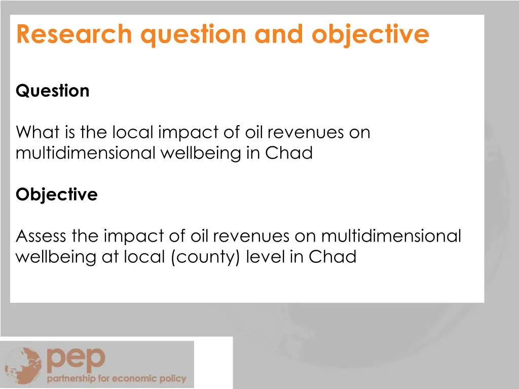 section title research question and objective