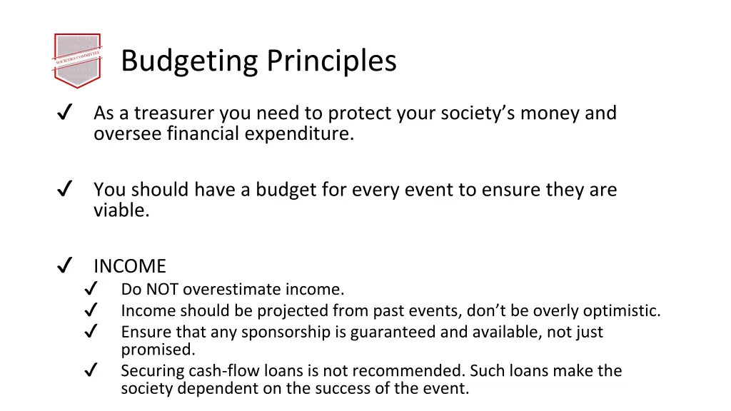 budgeting principles