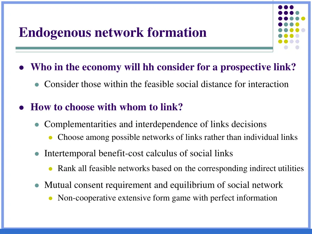 endogenous network formation
