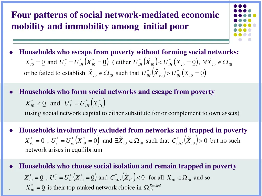 four patterns of social network mediated economic