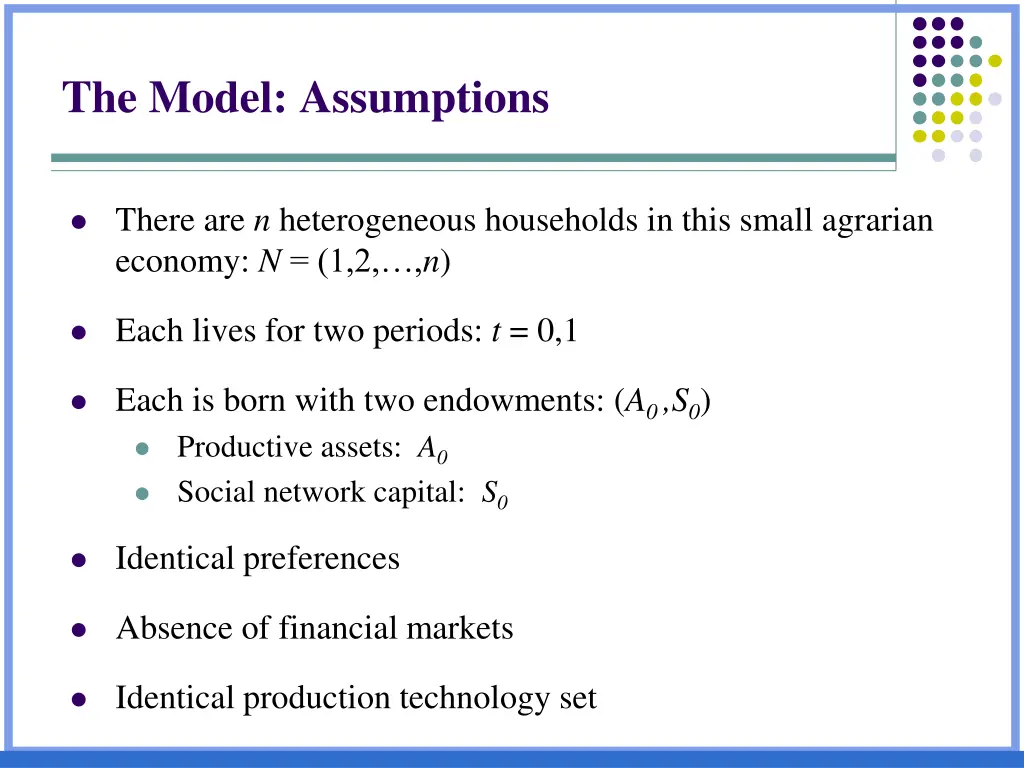 the model assumptions