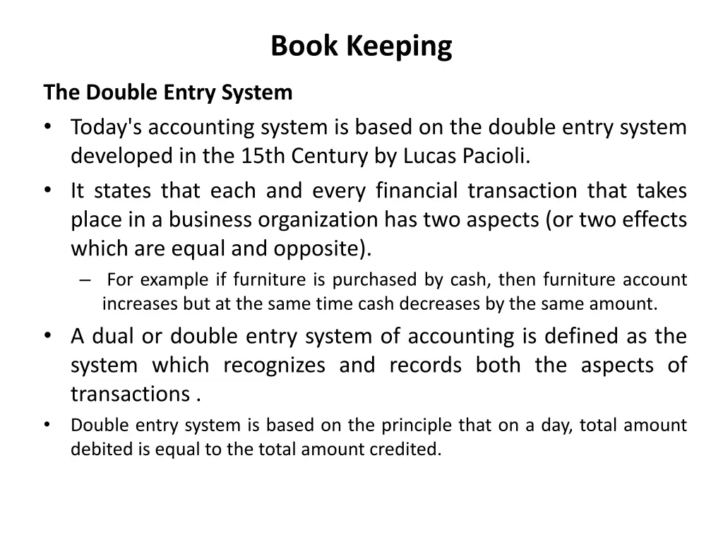 book keeping