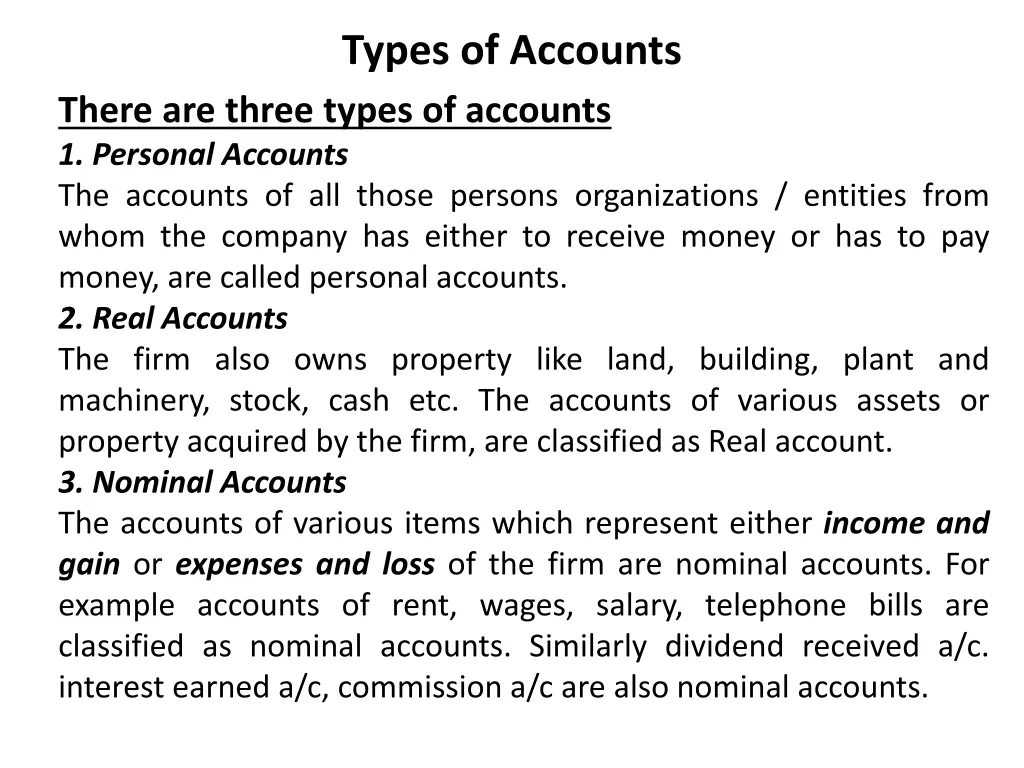 types of accounts 2
