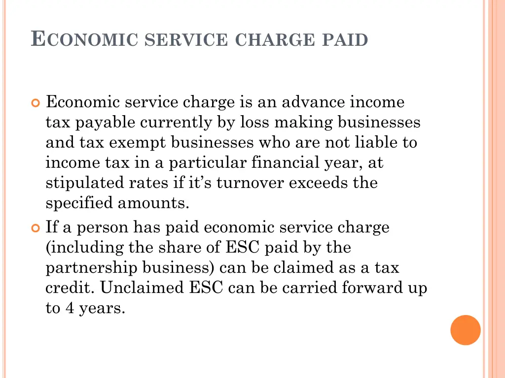 e conomic service charge paid