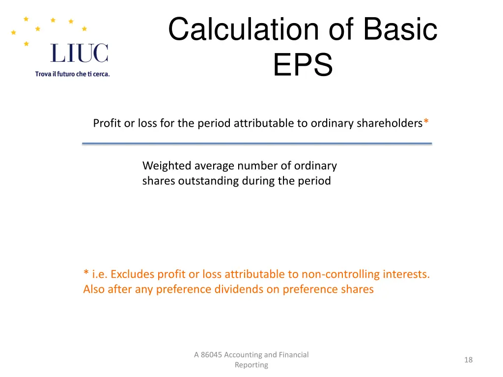 calculation of basic eps