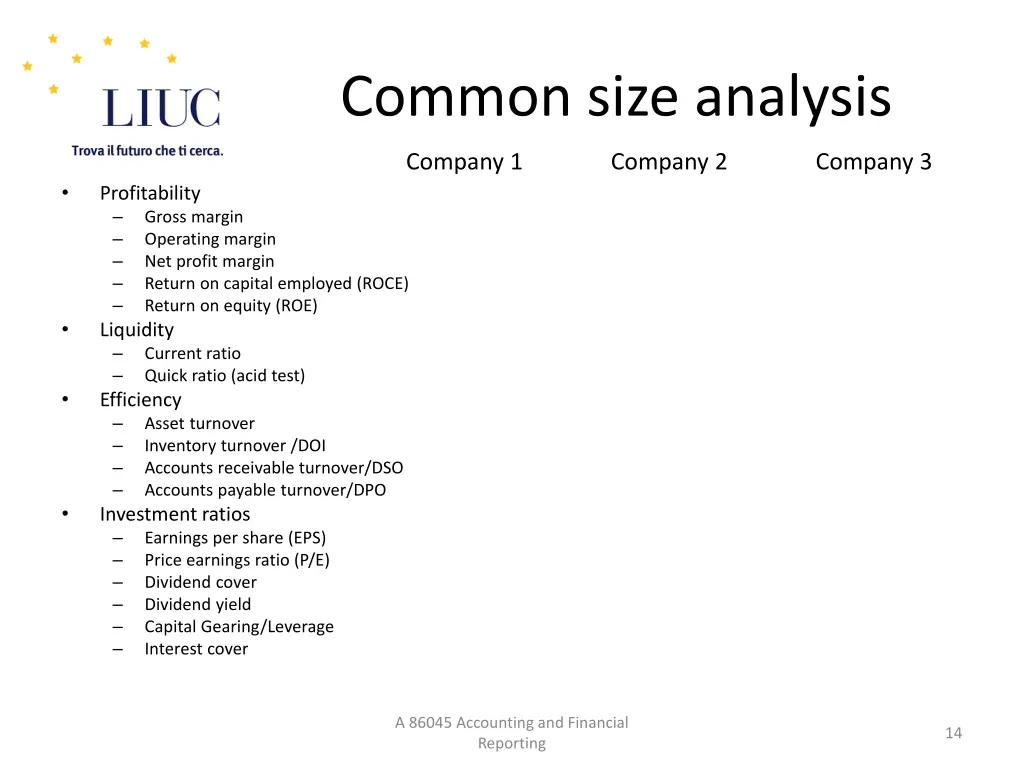 common size analysis 1