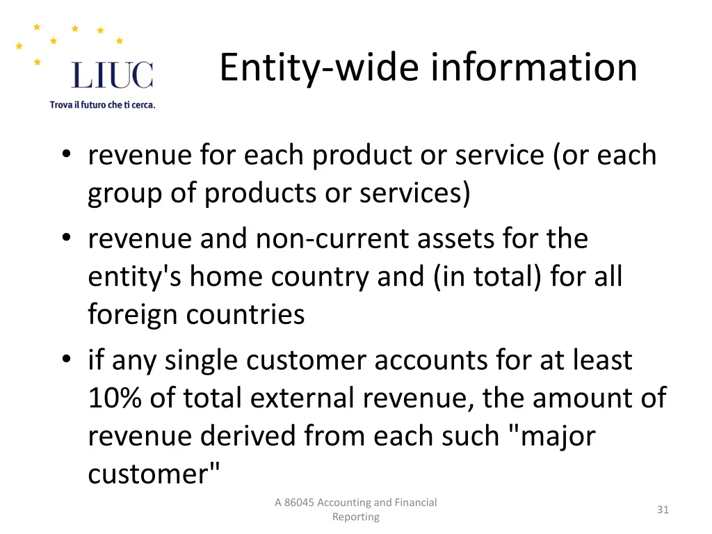 entity wide information