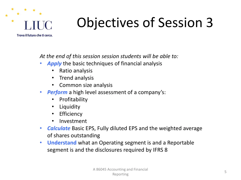 objectives of session 3