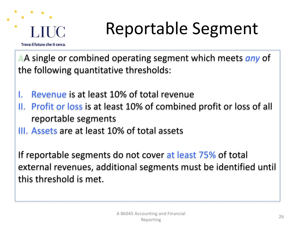 reportable segment