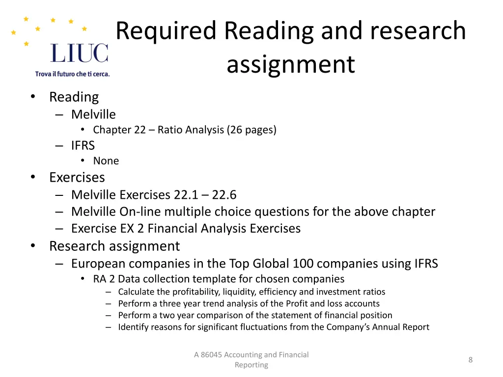 required reading and research assignment