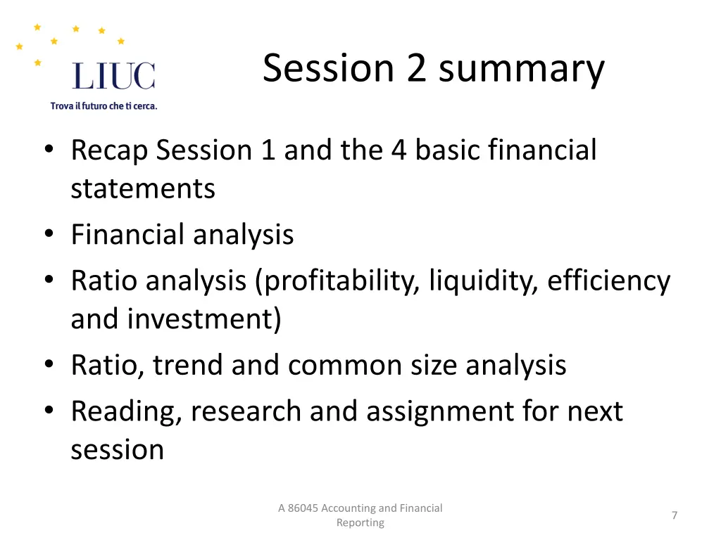 session 2 summary