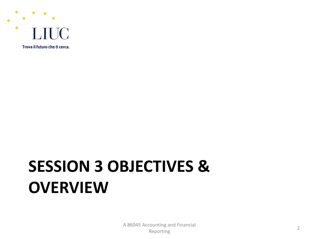 session 3 objectives overview