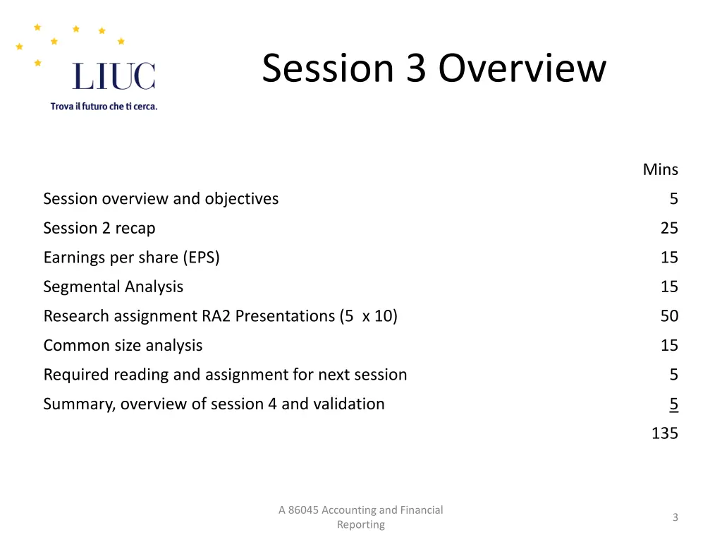 session 3 overview