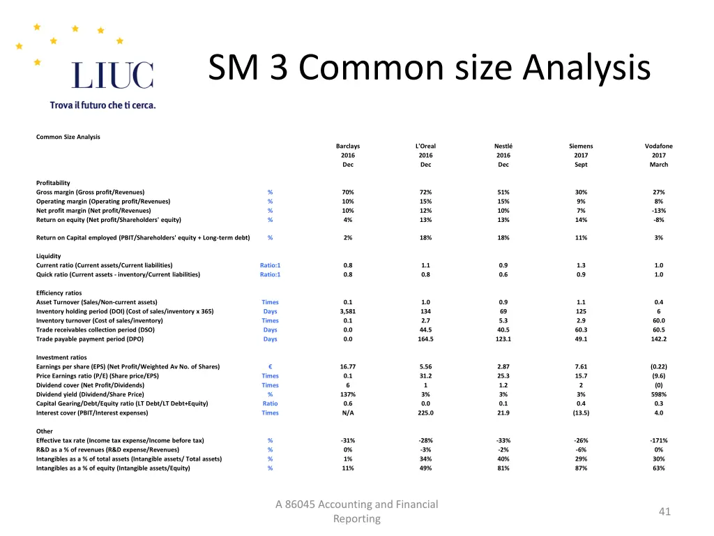 sm 3 common size analysis