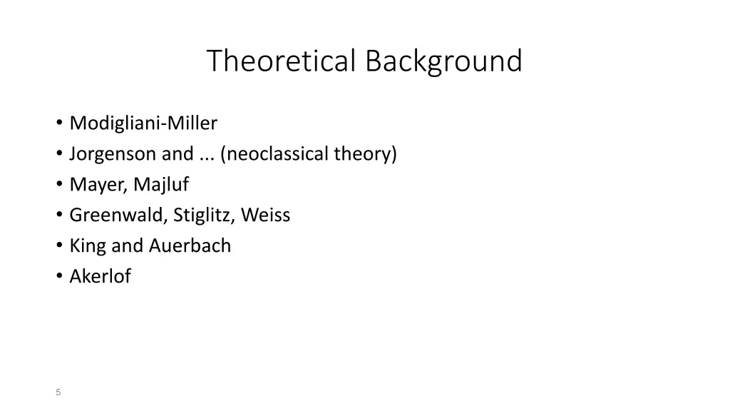 theoretical background