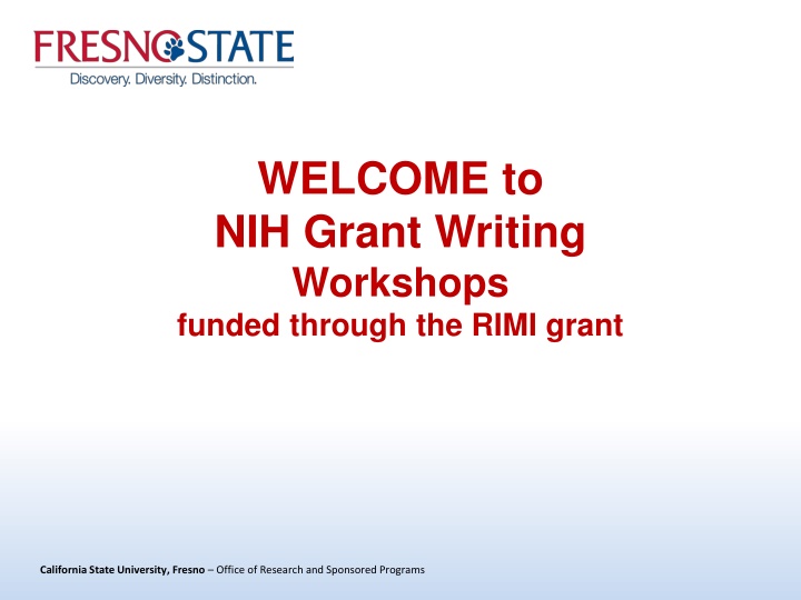 welcome to nih grant writing workshops funded