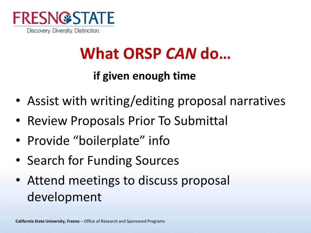 what orsp can do if given enough time