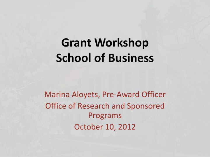 grant workshop school of business