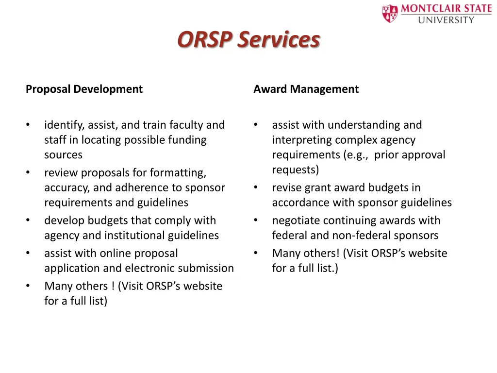 orsp services