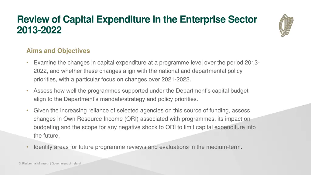 review of capital expenditure in the enterprise 1