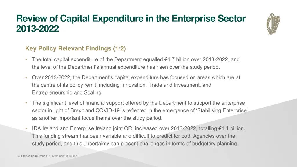 review of capital expenditure in the enterprise 2