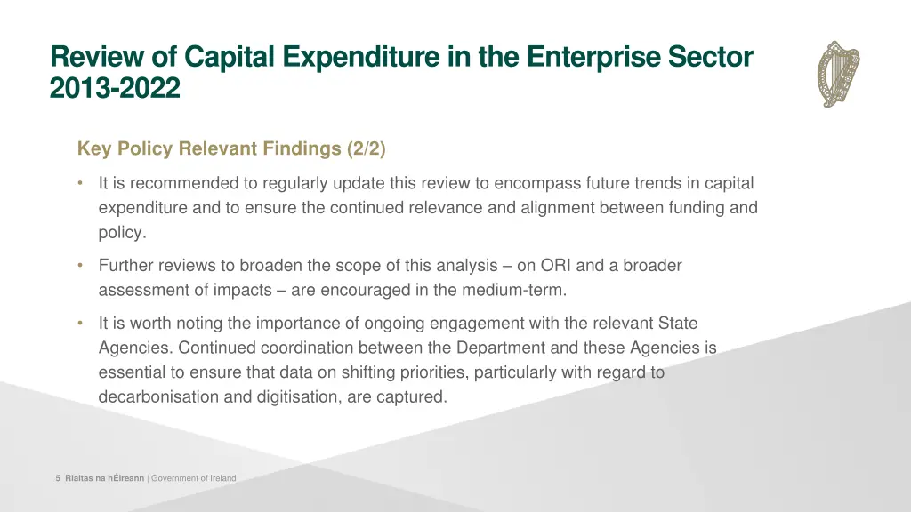 review of capital expenditure in the enterprise 3