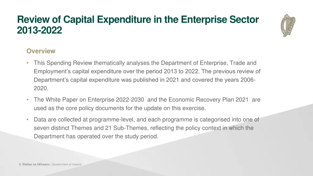 review of capital expenditure in the enterprise
