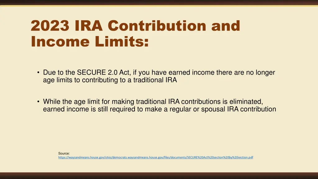 2023 ira contribution and income limits