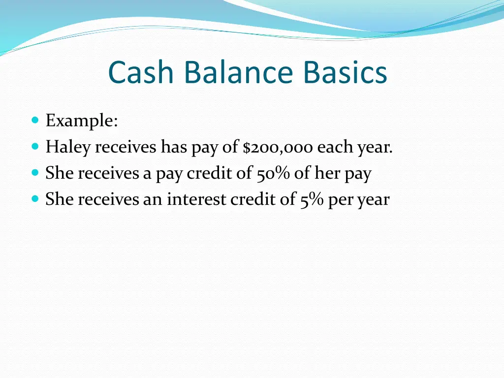 cash balance basics