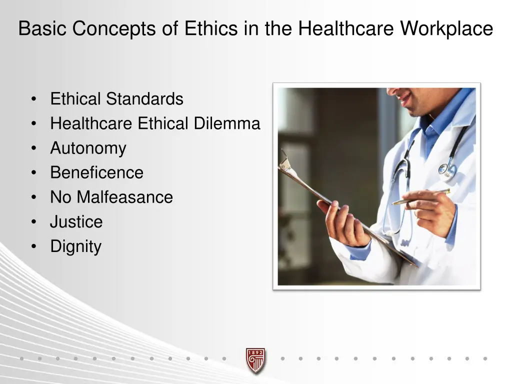 basic concepts of ethics in the healthcare