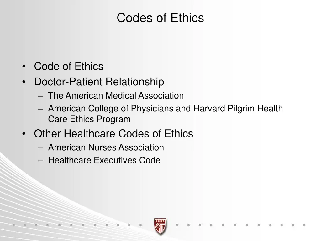 codes of ethics