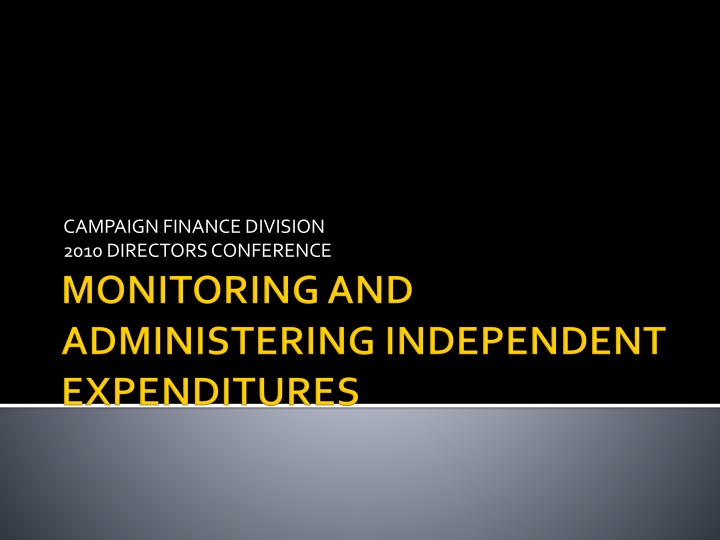 campaign finance division 2010 directors