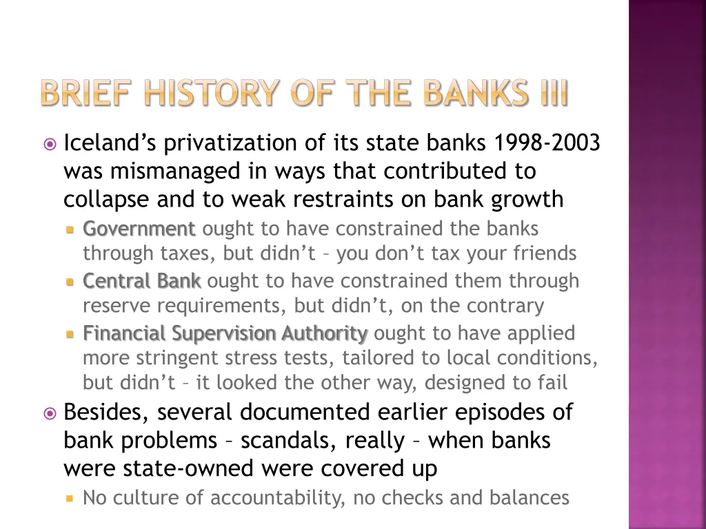 brief history of the banks iii