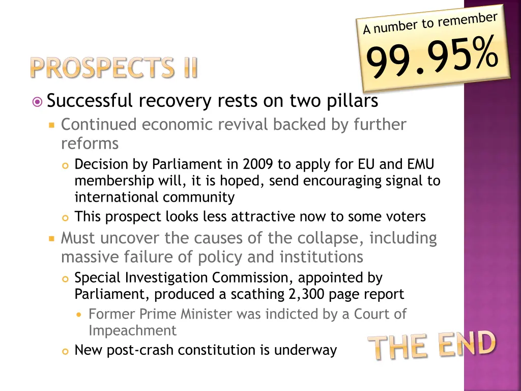 prospects ii successful recovery rests