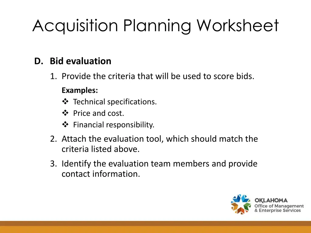 acquisition planning worksheet 4
