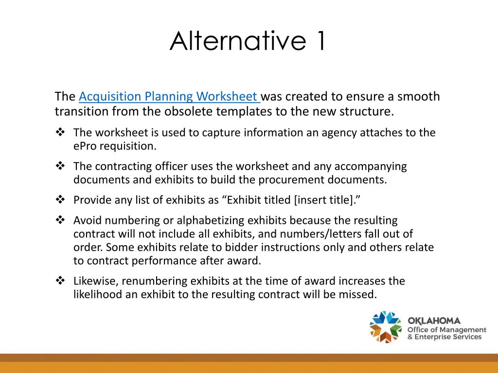 alternative 1
