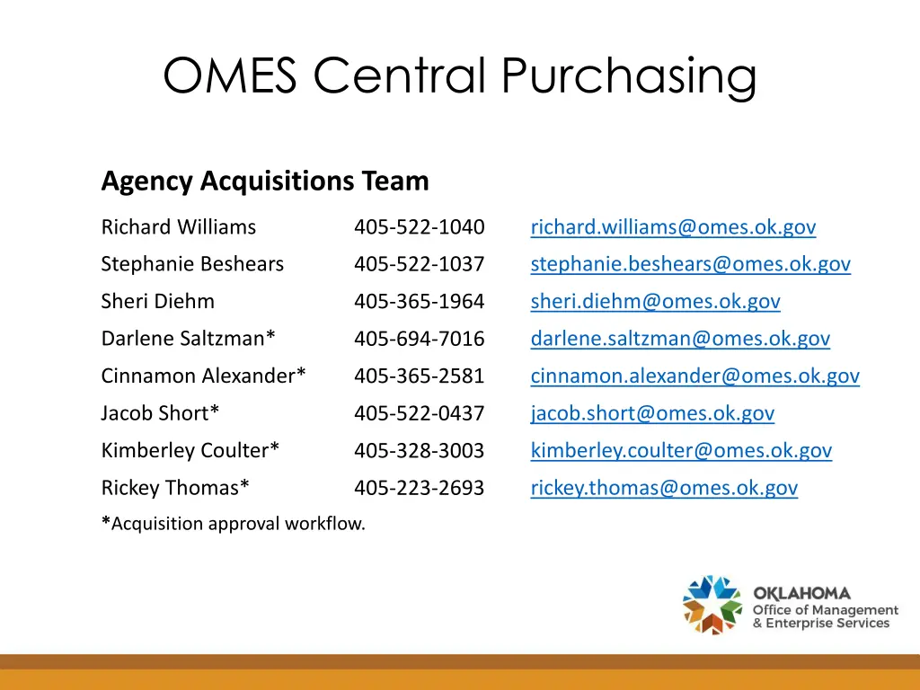 omes central purchasing