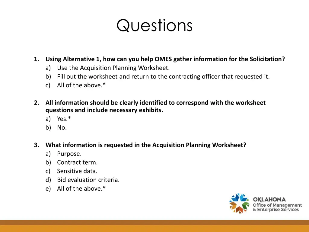 questions 1