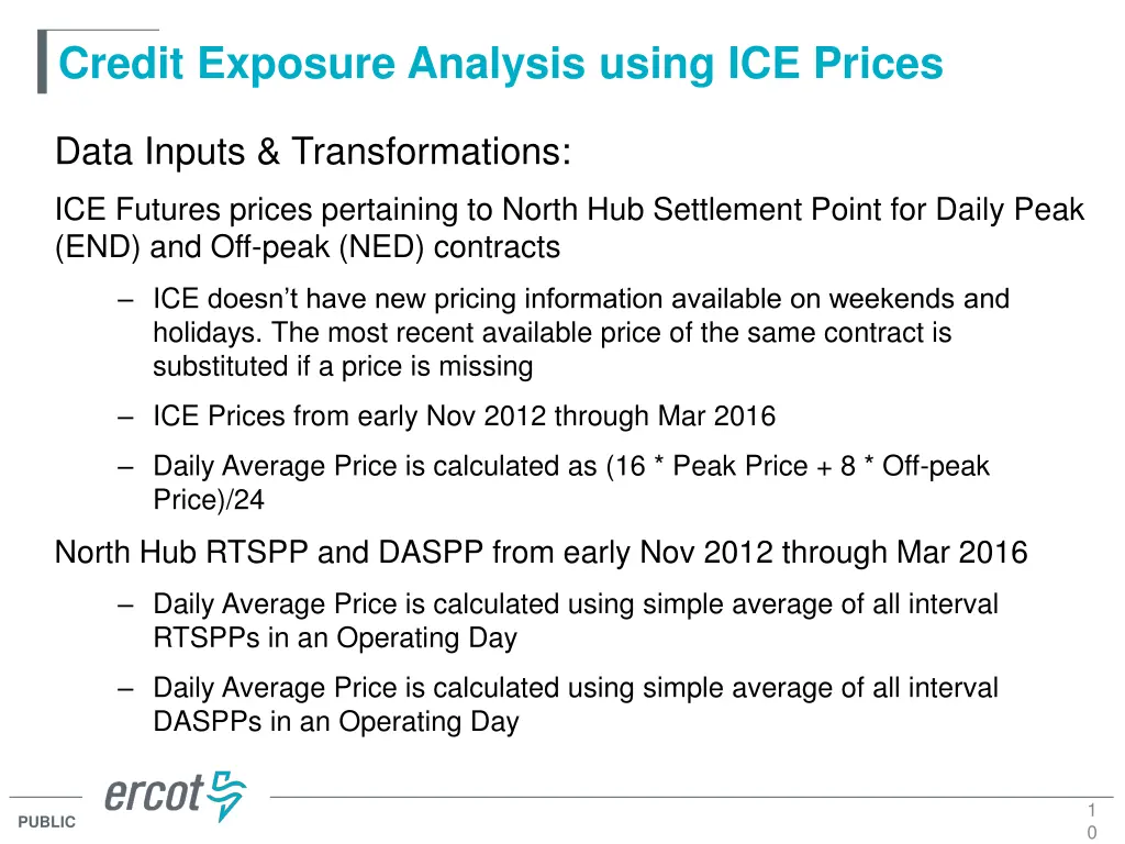 credit exposure analysis using ice prices 8