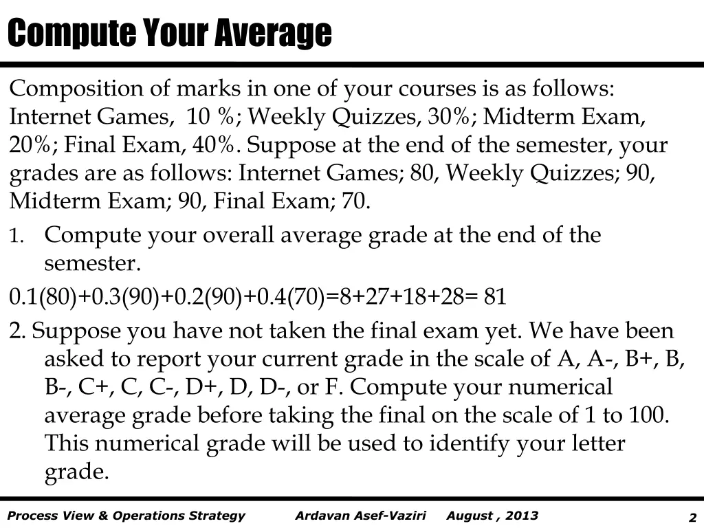 compute your average