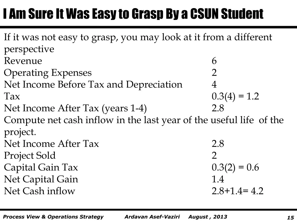 i am sure it was easy to grasp by a csun student