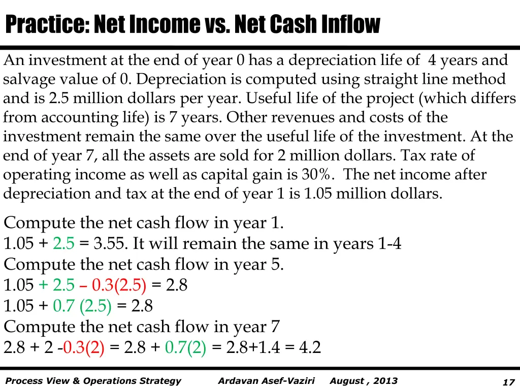 practice net income vs net cash inflow 3