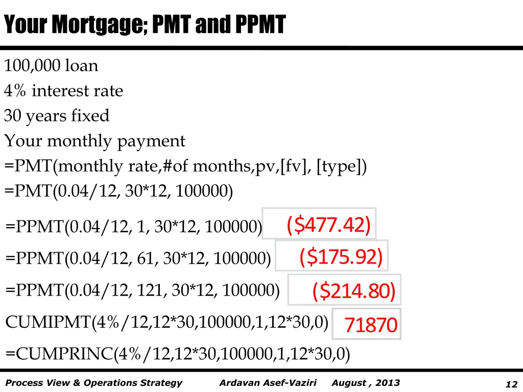 your mortgage pmt and ppmt