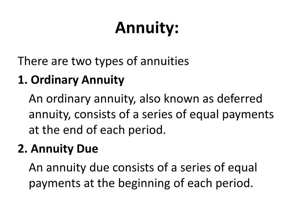 annuity 1