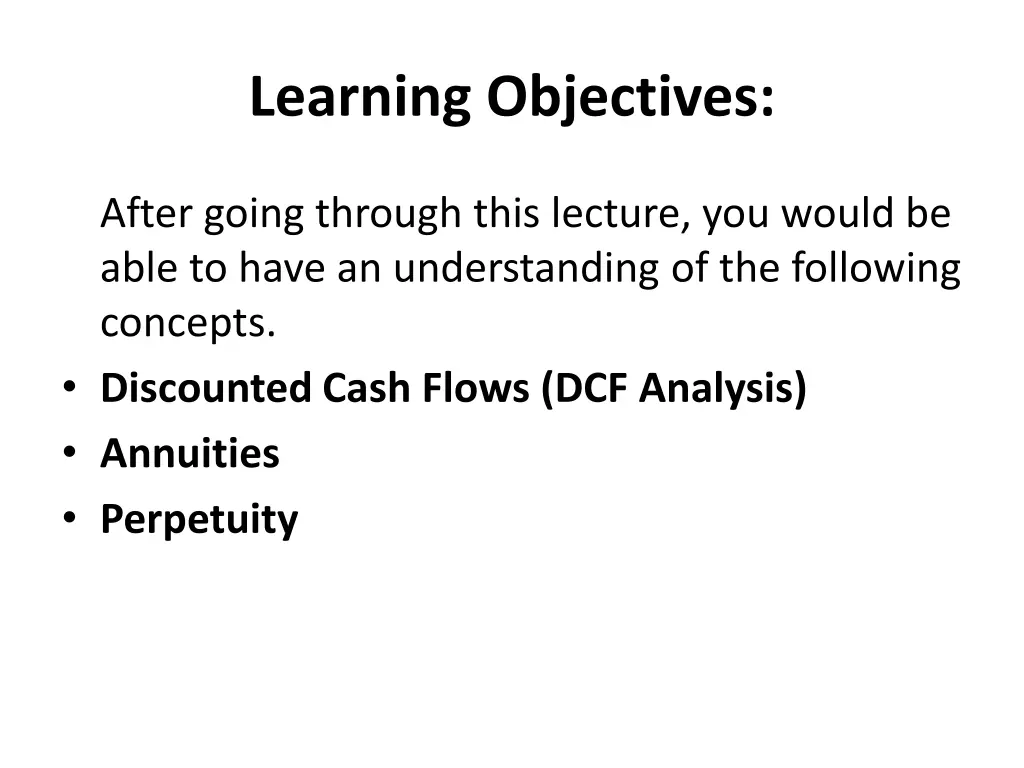 learning objectives