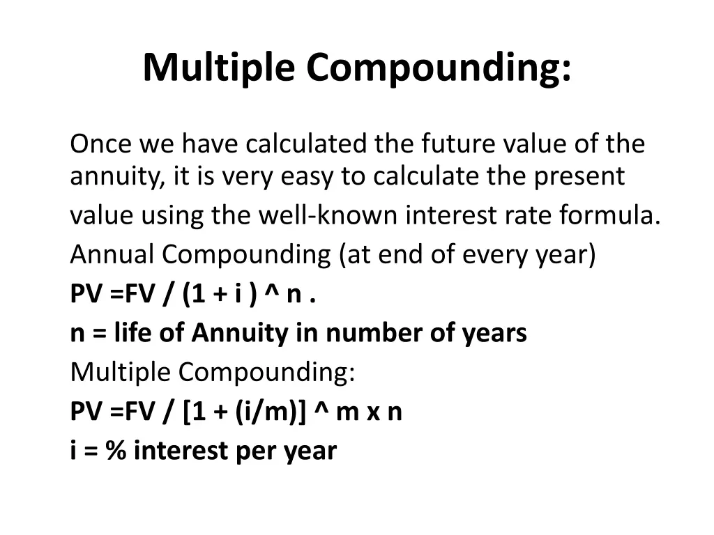 multiple compounding 1