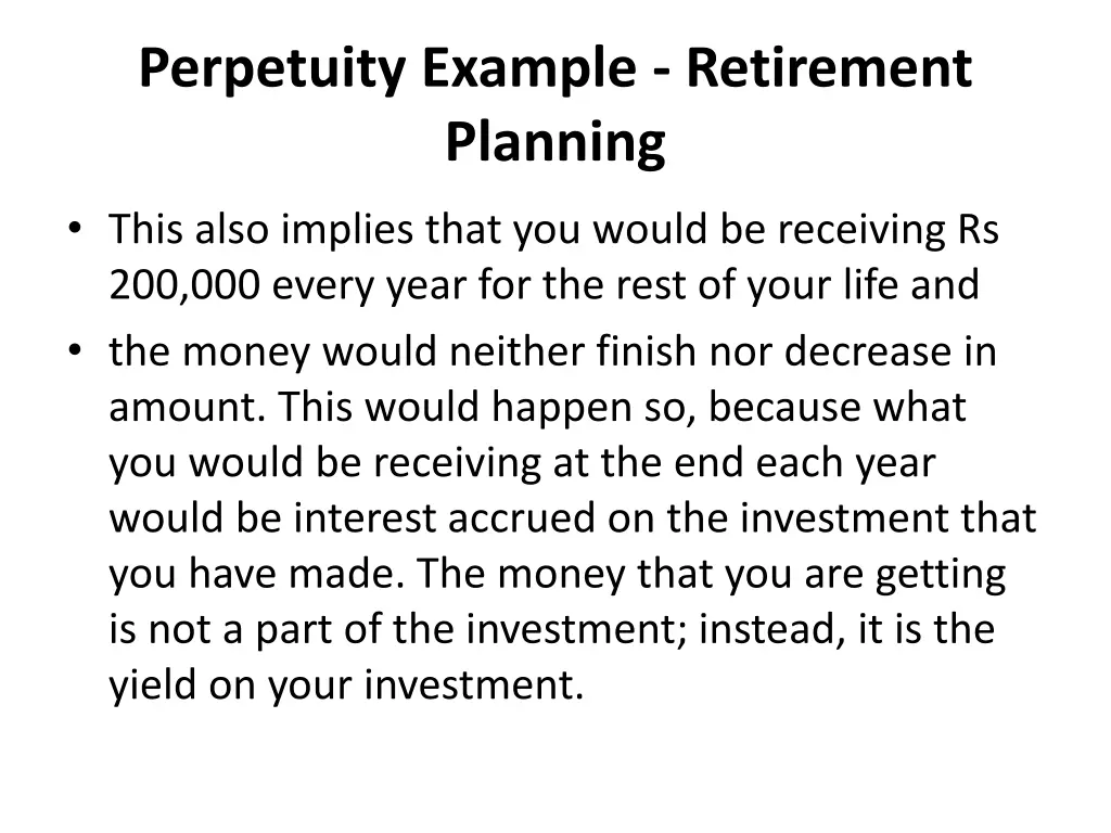perpetuity example retirement planning 1